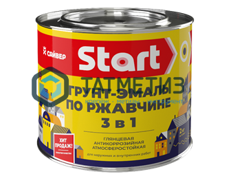 Грунт-эмаль по ржавчине ХВ 3 в 1 СТАРТ СЕРАЯ 1,8 кг-./6 | «ТАТМЕТИЗ» Грунт-эмаль по ржавчине ХВ 3 в 1 СТАРТ СЕРАЯ 1,8 кг-./6 - магазин крепежа «ТАТМЕТИЗ»