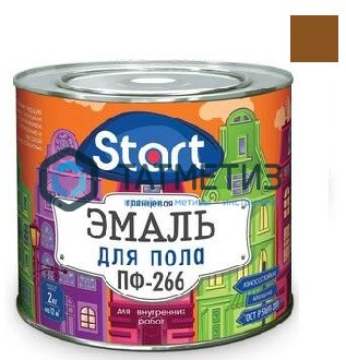 Эмаль ПФ-266 СТАРТ ЖЕЛТО-КОРИЧНЕВАЯ 2 кг-. /6 | «ТАТМЕТИЗ» Эмаль ПФ-266 СТАРТ ЖЕЛТО-КОРИЧНЕВАЯ 2 кг-. /6 - магазин крепежа «ТАТМЕТИЗ»