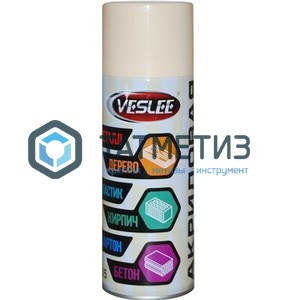 Краска аэроз. VESLEE СЛОНОВАЯ КОСТЬ 520 мл. RAL 1015 | «ТАТМЕТИЗ» Краска аэроз. VESLEE СЛОНОВАЯ КОСТЬ 520 мл. RAL 1015 - магазин крепежа «ТАТМЕТИЗ»