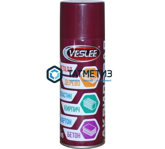 Краска аэроз. VESLEE ВИННО-КРАСНАЯ 520 мл. RAL 3005 Краска аэроз. VESLEE ВИННО-КРАСНАЯ 520 мл. RAL 3005