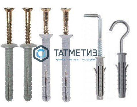 Дюбель-гвоздь 8х120 потай (100 шт/уп) ТК | «ТАТМЕТИЗ» Дюбель-гвоздь 8х120 потай (100 шт/уп) ТК - магазин крепежа «ТАТМЕТИЗ»