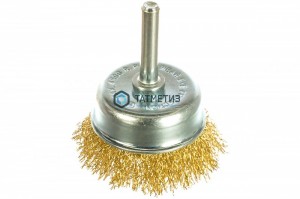Щетка для дрели чашка  65 мм, со шпилькой, латунированная витая проволока// Matrix -  магазин крепежа «ТАТМЕТИЗ»