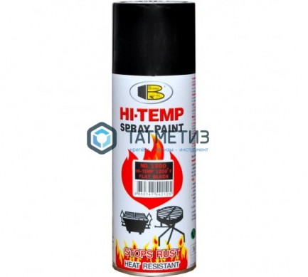 Краска аэроз. BOSNY 520 мл. №1200 ЖАРОСТОЙКАЯ  ЧЕРНАЯ  матовая до 600С -  магазин крепежа «ТАТМЕТИЗ»