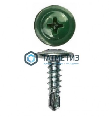 Саморез п/ш сверло 4,2x16  RAL 6005 -  магазин крепежа «ТАТМЕТИЗ»