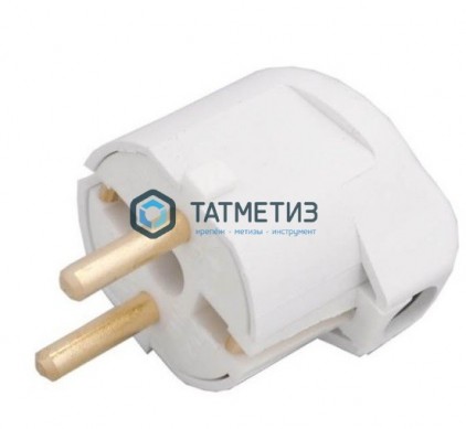 Эл.вилка угловая с/з В16-003 16 А, бел. | «ТАТМЕТИЗ» Эл.вилка угловая с/з В16-003 16 А, бел. - магазин крепежа «ТАТМЕТИЗ»