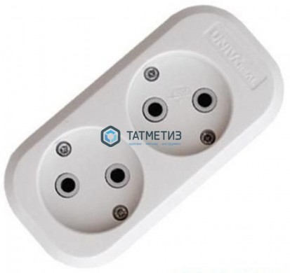Колодка удлинителя 2-м б/з АВС-пл. UNIVersal E202 | «ТАТМЕТИЗ» Колодка удлинителя 2-м б/з АВС-пл. UNIVersal E202 - магазин крепежа «ТАТМЕТИЗ»