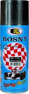 Краска аэроз. BOSNY 400 мл. №1139 ЧЕРНЫЙ МЕТАЛИК | «ТАТМЕТИЗ» Краска аэроз. BOSNY 400 мл. №1139 ЧЕРНЫЙ МЕТАЛИК - магазин крепежа «ТАТМЕТИЗ»