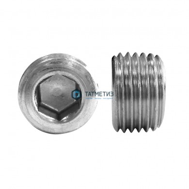 Пробка резьбовая коническая, внутренний шестигранник ДИН 906 А2 R 3/8" | «ТАТМЕТИЗ» Пробка резьбовая коническая, внутренний шестигранник ДИН 906 А2 R 3/8" - магазин крепежа «ТАТМЕТИЗ»