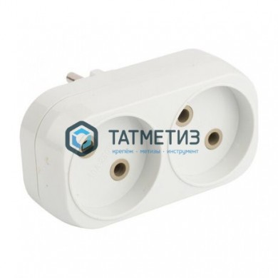 Тройник на 2 гнезда без заземления 6А Универсал | «ТАТМЕТИЗ» Тройник на 2 гнезда без заземления 6А Универсал - магазин крепежа «ТАТМЕТИЗ»