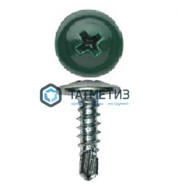 Саморез п/ш сверло 4,2x19 RAL 6026 | «ТАТМЕТИЗ» Саморез п/ш сверло 4,2x19 RAL 6026 - магазин крепежа «ТАТМЕТИЗ»