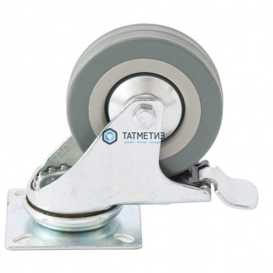 Колесо поворотное с тормозом d-50мм, крепление платформенное // СИБРТЕХ | «ТАТМЕТИЗ» Колесо поворотное с тормозом d-50мм, крепление платформенное // СИБРТЕХ - магазин крепежа «ТАТМЕТИЗ»