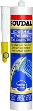 Герметик силиконовый SOUDAL санитарный ПРОЗРАЧНЫЙ 300 мл / 15 -  магазин крепежа «ТАТМЕТИЗ»