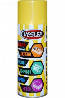 Краска аэроз. VESLEE ЖЕЛТАЯ 520 мл. RAL 1018 | «ТАТМЕТИЗ» Краска аэроз. VESLEE ЖЕЛТАЯ 520 мл. RAL 1018 - магазин крепежа «ТАТМЕТИЗ»