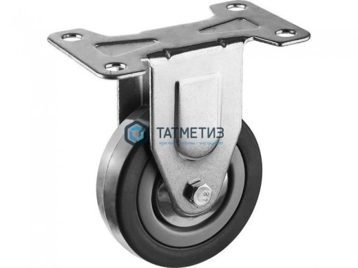 Колесо неповоротное с площадкой серая резина d 100 мм | «ТАТМЕТИЗ» Колесо неповоротное с площадкой серая резина d 100 мм - магазин крепежа «ТАТМЕТИЗ»