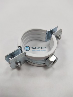 Хомут 60-62мм (2") сантехнический с гайкой М10 БЕЛЫЙ уплотнит. | «ТАТМЕТИЗ» Хомут 60-62мм (2") сантехнический с гайкой М10 БЕЛЫЙ уплотнит. - магазин крепежа «ТАТМЕТИЗ»