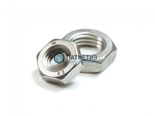 Гайка шестигранная низкая ДИН 439 А2 BM 6 | «ТАТМЕТИЗ» Гайка шестигранная низкая ДИН 439 А2 BM 6 - магазин крепежа «ТАТМЕТИЗ»