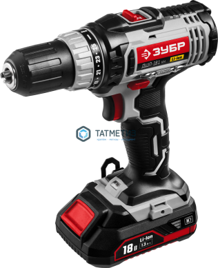 Дрель-шуруповерт, 18.0 В, 1,3 А/ч, Li-Ion, 2-х скор., 13мм, 0-400/0-1400об/мин, 2 АКБ, БЗУ, ЗУБР | «ТАТМЕТИЗ» Дрель-шуруповерт, 18.0 В, 1,3 А/ч, Li-Ion, 2-х скор., 13мм, 0-400/0-1400об/мин, 2 АКБ, БЗУ, ЗУБР - магазин крепежа «ТАТМЕТИЗ»