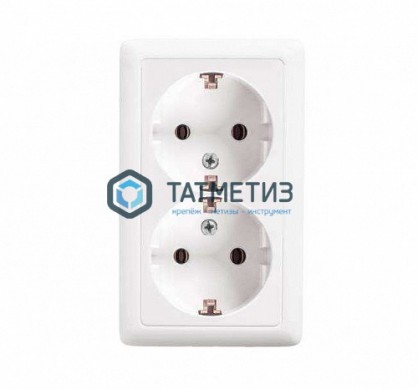 Розетка 2-м ОП Хит 16А 250В с заземл. бел. SchE PA16-238B | «ТАТМЕТИЗ» Розетка 2-м ОП Хит 16А 250В с заземл. бел. SchE PA16-238B - магазин крепежа «ТАТМЕТИЗ»