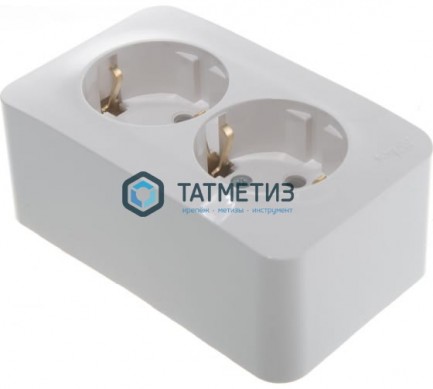 Розетка 2-м ОП BLANCA 16А 250В с заземл. бел., с изолирующей пластиной | «ТАТМЕТИЗ» Розетка 2-м ОП BLANCA 16А 250В с заземл. бел., с изолирующей пластиной - магазин крепежа «ТАТМЕТИЗ»