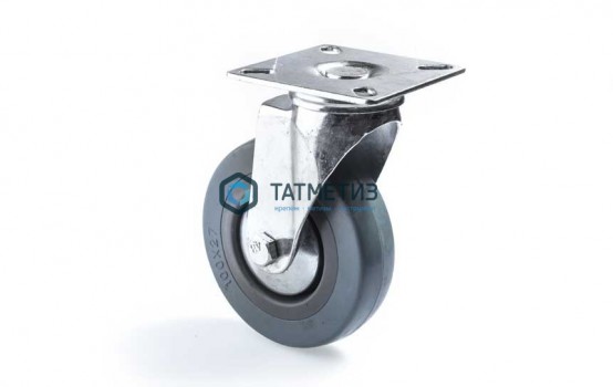 Колесо поворотное с площадкой серая резина d 75 мм | «ТАТМЕТИЗ» Колесо поворотное с площадкой серая резина d 75 мм - магазин крепежа «ТАТМЕТИЗ»