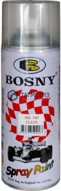 Краска аэроз. BOSNY 520 мл. №190 ЛАК глянцевая | «ТАТМЕТИЗ» Краска аэроз. BOSNY 520 мл. №190 ЛАК глянцевая - магазин крепежа «ТАТМЕТИЗ»