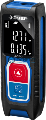 Дальномер лазерный "ДЛ-30", точность 3мм, дальность 30м, класс защиты IP54, ЗУБР Профессионал 34927 | «ТАТМЕТИЗ» Дальномер лазерный "ДЛ-30", точность 3мм, дальность 30м, класс защиты IP54, ЗУБР Профессионал 34927 - магазин крепежа «ТАТМЕТИЗ»