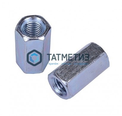 Гайка соединительная DIN 6334, оц М16 | «ТАТМЕТИЗ» Гайка соединительная DIN 6334, оц М16 - магазин крепежа «ТАТМЕТИЗ»