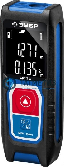 Дальномер лазерный "ДЛ-30", точность 3мм, дальность 30м, класс защиты IP54, ЗУБР Профессионал 34927 Дальномер лазерный "ДЛ-30", точность 3мм, дальность 30м, класс защиты IP54, ЗУБР Профессионал 34927