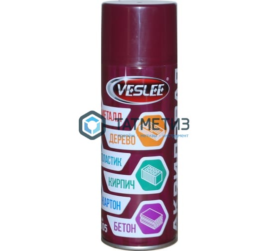 Краска аэроз. VESLEE винно-красный 520 мл. RAL 3005 Краска аэроз. VESLEE винно-красный 520 мл. RAL 3005