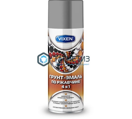 Грунт-эмаль по ржавчине 4 в 1 аэроз. VIXEN СЕРОЕ ОКНО RAL 7040 520 ml./6 Грунт-эмаль по ржавчине 4 в 1 аэроз. VIXEN СЕРОЕ ОКНО RAL 7040 520 ml./6