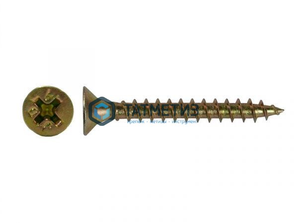 Саморезы потай по дереву желтые, PH2 3,5х41 (10 000 шт/уп) SR | «ТАТМЕТИЗ» Саморезы потай по дереву желтые, PH2 3,5х41 (10 000 шт/уп) SR - магазин крепежа «ТАТМЕТИЗ»
