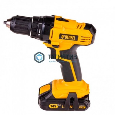 Дрель-шуруповерт аккумуляторная CDL-IB-14-02, Li-Ion, 14 В, 1,5 Ач, 2 акк.// Denzel | «ТАТМЕТИЗ» Дрель-шуруповерт аккумуляторная CDL-IB-14-02, Li-Ion, 14 В, 1,5 Ач, 2 акк.// Denzel - магазин крепежа «ТАТМЕТИЗ»