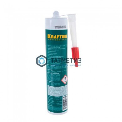 Герметик KRAFTOOL KRAFTSeal GX107 "AQUA STOP" силиконовый стекольный, ПРОЗРАЧНЫЙ, 300мл | «ТАТМЕТИЗ» Герметик KRAFTOOL KRAFTSeal GX107 "AQUA STOP" силиконовый стекольный, ПРОЗРАЧНЫЙ, 300мл - магазин крепежа «ТАТМЕТИЗ»