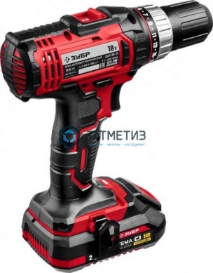 Дрель-шуруповерт 18 В, 2 АКБ (2Ач), в кейсе, ЗУБР -  магазин крепежа «ТАТМЕТИЗ»