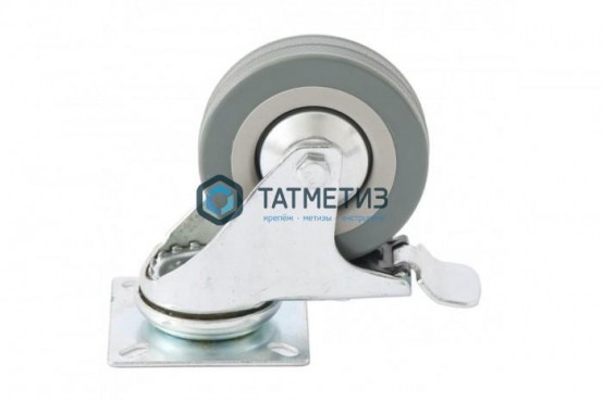 Колесо поворотное с тормозом d-50мм, крепление платформенное // СИБРТЕХ | «ТАТМЕТИЗ» Колесо поворотное с тормозом d-50мм, крепление платформенное // СИБРТЕХ - магазин крепежа «ТАТМЕТИЗ»