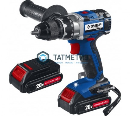 Дрель-шуруповерт 20 В, 2 АКБ (4Ач), в кейсе, ЗУБР Профессионал | «ТАТМЕТИЗ» Дрель-шуруповерт 20 В, 2 АКБ (4Ач), в кейсе, ЗУБР Профессионал - магазин крепежа «ТАТМЕТИЗ»