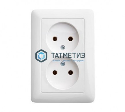 Розетка 2-м СП Хит 16А 250В без заземл. бел. SchE PS16-235B | «ТАТМЕТИЗ» Розетка 2-м СП Хит 16А 250В без заземл. бел. SchE PS16-235B - магазин крепежа «ТАТМЕТИЗ»