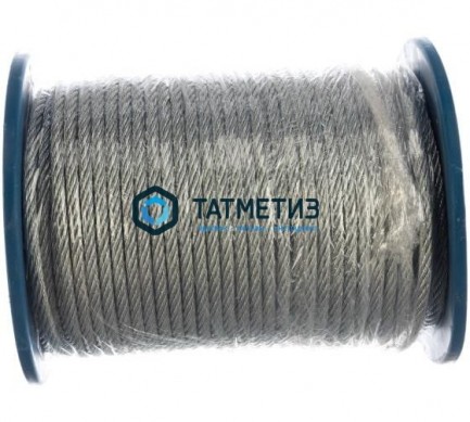 Трос стальной оц.10 мм DIN 3055 (3068) (100 м/бух) КТ | «ТАТМЕТИЗ» Трос стальной оц.10 мм DIN 3055 (3068) (100 м/бух) КТ - магазин крепежа «ТАТМЕТИЗ»