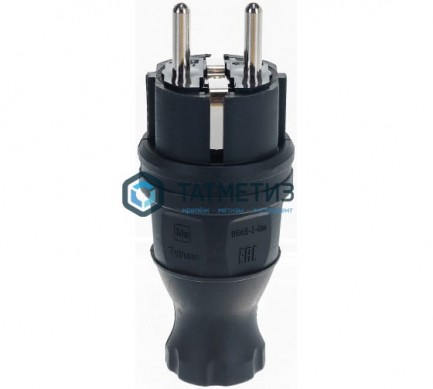 Эл.вилка каучук кабельная (прямая) с з ИЭК ОМЕГА IP44 -  магазин крепежа «ТАТМЕТИЗ»