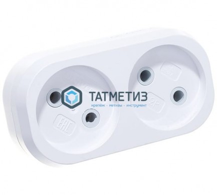 Тройник на 2 гнезда без заземления 6А Универсал | «ТАТМЕТИЗ» Тройник на 2 гнезда без заземления 6А Универсал - магазин крепежа «ТАТМЕТИЗ»