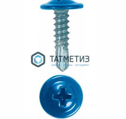 Саморез п/ш остр. 4,2x19 RAL 5012 (1000 шт/уп) | «ТАТМЕТИЗ» Саморез п/ш остр. 4,2x19 RAL 5012 (1000 шт/уп) - магазин крепежа «ТАТМЕТИЗ»