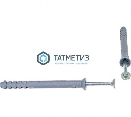 Дюбель-гвоздь 6х60 потай (200 шт/уп) ТК | «ТАТМЕТИЗ» Дюбель-гвоздь 6х60 потай (200 шт/уп) ТК - магазин крепежа «ТАТМЕТИЗ»