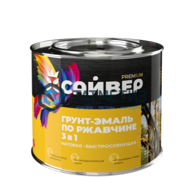 Грунт-эмаль по ржавчине ХВ 3 в 1 Сайвер ЗЕЛЕНАЯ 1,8 кг-./6 | «ТАТМЕТИЗ» Грунт-эмаль по ржавчине ХВ 3 в 1 Сайвер ЗЕЛЕНАЯ 1,8 кг-./6 - магазин крепежа «ТАТМЕТИЗ»